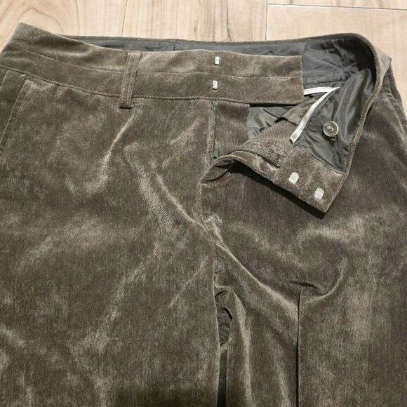 Coldwater Creek Corduroy Pants P6 Womens Fine Wale Pincord Green Velvet Trousers - Picture 6 of 15